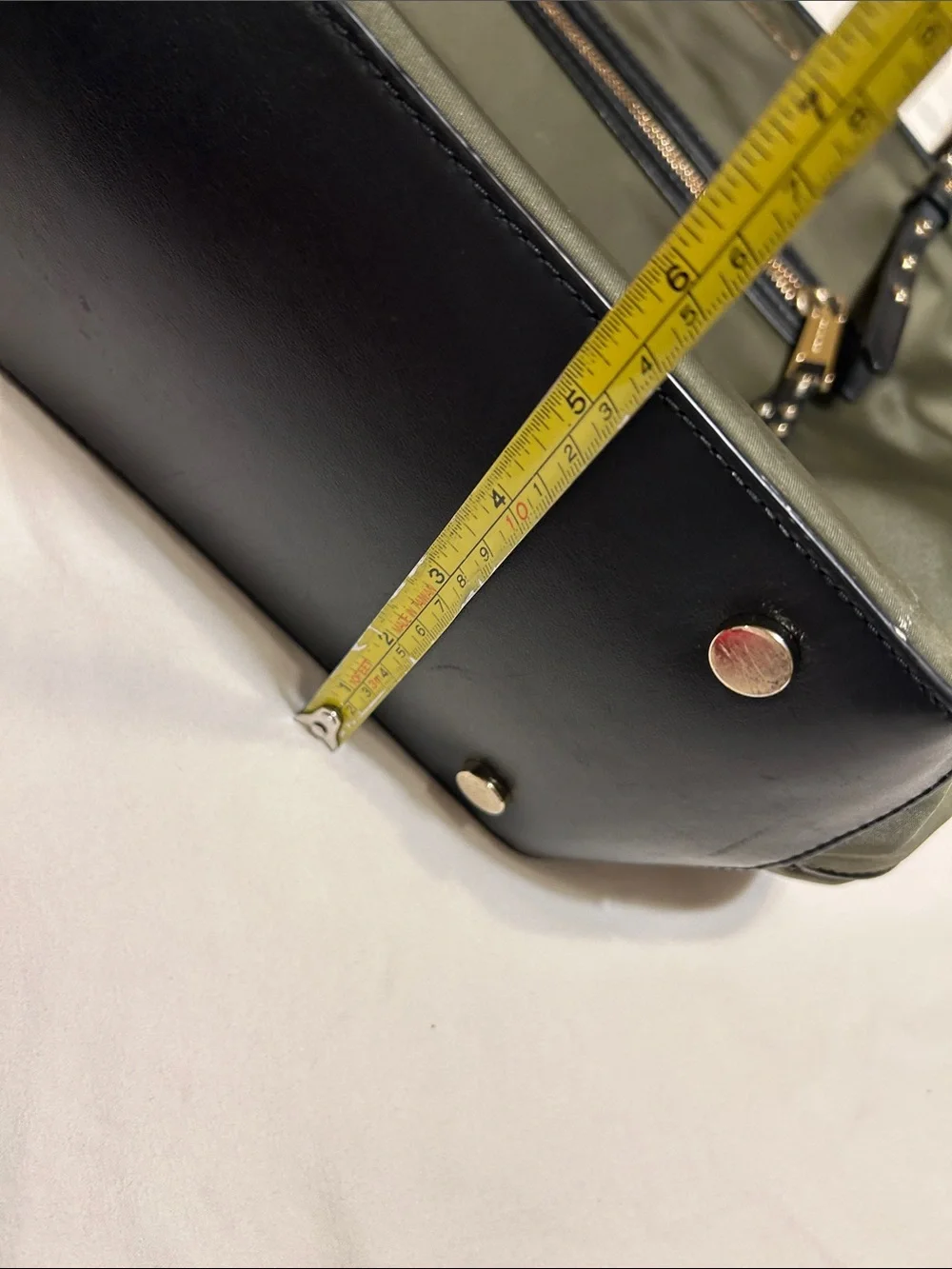 Michael Kors Olive Green Tote with Black Studded Straps